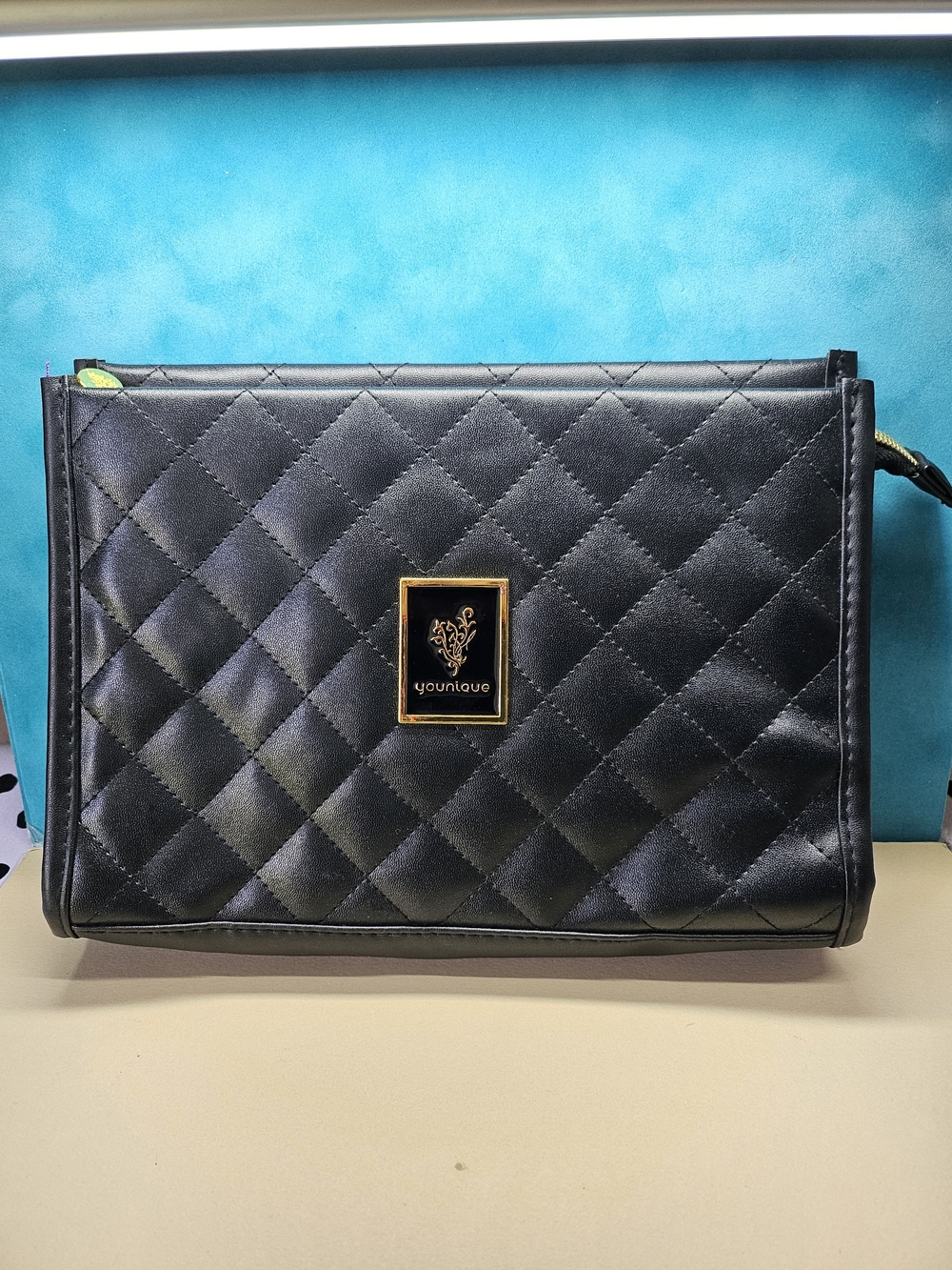 Younique Quilted Black Crossbody Bag